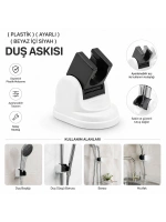 Egonex Ö.p.s ( Plastik ) ( Ayarlı ) ( Beyaz İçi Siyah ) Duş Askısı Mafsal*25x20
