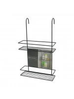 Egonex Orsa-973 ( 2 Katlı ) ( Siyah ) Duş Kabin Rafı ( Askılıklı Seyyar Kullanım )*4=k