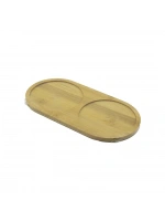 Egonex Pablıto Home Pbt-030 ( 2 Bölmeli ) ( Oval ) Ahşap Bambu Yağdanık Altlık ( 12x24x0.8cm )*144