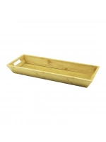 Egonex Pablıto Home Pbt-272 ( Dikdörtgen=16x40cm & Derin=4cm ) (çift Kulplu) Ahşap Bambu Sunum Tepsisi*24