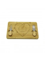 Egonex Pablıto Home Pbt-332 (kalpli) (bıçak Sağ-sol)(ahşap Bambu) Kahvaltı Peynir Sunum Pano(2 Bıçak=ahşap Sap)(19x29cm&1.5cm)*36