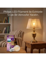 Egonex Phılıps Code-777579 00 ( 7w=60w & E27 ) ( Gold Color ) ( Led Filament & Rustik Ampul ) Lamba ( 806 Lumen ) ( Cam Gövde )*4=k
