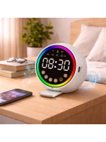 Egonex Platoon Pl-4652 Dijital Saat Çalar & Bluetooth Wireless ( Mini ) Hoparlör Speaker ( Usb Şarjlı & Işıklı ) ( 5w )*80