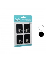 Egonex Qlux L-00951 ( 4pcs ) Cloud Askı No-2 ( Siyah & Beyaz Plastik ) ( Yapışkanlı Montaj )*25x2