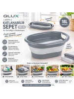 Egonex Qlux L-00959-2 ( No-2 ) ( 18lt ) ( Gri ) Katlanabilir Sepet*8=k