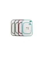 Egonex QLUX L-01009 KITCHENQ ( 2PCS SET ) (PLASTİK) KESİM PANOSU (19X24CM & 23.3X35.5CM) (RENKLİ SİLİKON KENAR & KENAR DELİKLİ TUTAMAK)*8=K