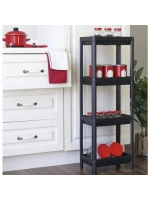 Egonex Shelf Unit Maggie Om-1016-0053 ( 4 ( Çukur ) Raflı ) & Siyah ) ( Dikdörtgen ) Raf Ünitesi Plastik*6