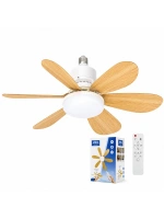 Egonex Sinbo Sf-7708 ( 2in1=tavan Vantilatör & Avize Lamba ) ( Kumandalı ) ( 52cm ) ( 6-ahşap Görünüm Plastik Kanat ) ( 3-kademe Hız )*6=k