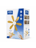 Egonex Sinbo Sf-7708 ( 2in1=tavan Vantilatör & Avize Lamba ) ( Kumandalı ) ( 52cm ) ( 6-ahşap Görünüm Plastik Kanat ) ( 3-kademe Hız )*6=k