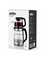 Egonex Sinbo Stm-5990 ( 2in1= Çaycı & Kettle ) ( Çelik ) Elektrikli Çay Makinesi ( 2lt + 1,2lt ) ( Çay Süzgeçli ) ( 360° Dönebilir )*4
