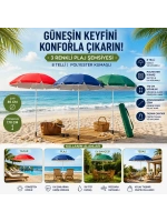 Egonex Skybelt Sky-122 ( 170cm Saplı ) ( Çap: 155cm ) ( Düz - Tek Renk ) Plaj Şemsiyesi ( 8telli & Fıberglass ) ( Polyester Kumaş )*24=k