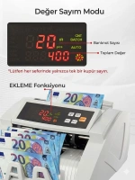 Egonex TL, USD, EUR Kaışık Para Sayma Makinesi Geçersiz Para Tespit Özellikli