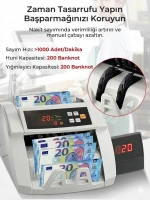 Egonex TL, USD, EUR Kaışık Para Sayma Makinesi Geçersiz Para Tespit Özellikli