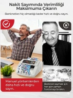 Egonex TL, USD, EUR Kaışık Para Sayma Makinesi Geçersiz Para Tespit Özellikli