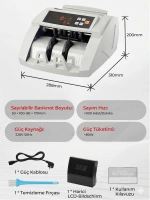 Egonex TL, USD, EUR Kaışık Para Sayma Makinesi Geçersiz Para Tespit Özellikli