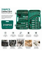 Egonex Tools Man ( 216pcs ) Lokma Seti ( Lokma & Soket & Bits Adaptör & 3ad.cırcır Kolu ) ( Plastik Çantalı )*4