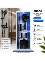 Egonex Tudor Tdr-257 ( Vakumlu & Siyah ) Lüx Sürgülü Duş Seti*25