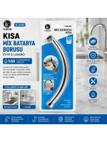 Egonex Tudor Tdr-283 ( Kuğu ) ( Evye & Lavabo ) Kısa Mix Batarya Borusu ( Krom Kaplama & Vakumlu & Süzgeçli Uç)*100