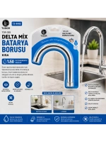 Egonex Tudor Tdr-285 ( Kuğu ) ( Evye & Lavabo ) Kısa Delta Mix Batarya Borusu ( Krom Kaplama & Vakumlu & Süzgeçli Uç)*50