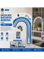 Egonex Tudor Tdr-286 ( Kuğu ) ( Evye & Lavabo ) Uzun Delta Mix Batarya Borusu ( Krom Kaplama & Vakumlu & Süzgeçli Uç)*50