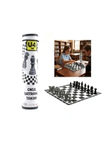 Egonex U4-f439 Code-4244 ( Bezli ) ( Rulo Karton ) Satranç Takımı ( Zeka & Mantık & Strateji Oyunu ) ( Okul Müfredata Uygun ) ( İp Taşıma Kulplu )*24=k