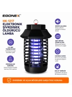 Egonex UV Mor Işıklı Sineksavar Lamba - Asma Saplı Sessiz Elektrikli Sinek Kovucu