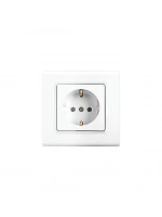 Egonex Viko ( 9140 0008 ) Linnera S Topraklı Priz ( Beyaz ) ( Çerçeveli )*12x10