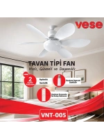 Egonex Vnt-005 Tavan Vantilatör & Avize Lamba (40w) ( Kumandalı ) ( 6knat ) Vese Vnt-005 (2in1)  *24