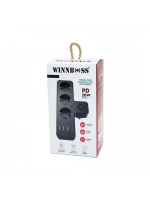 Egonex Wınnboss-3397 Siyah Termal Akım Korumalı  ( 3xpriz ) ( 3xusb ) (1xtype-c) Duvar Tipi Priz*36