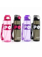 Egonex Yakut-14013 ( Renkli & Boyun Asmalı ) ( Plastik & Pipetli ) Spor Matara ( 1000ml )*80
