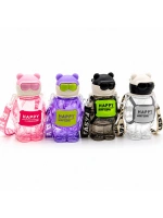 Egonex Yakut-14017 ( Renkli & Boyun Asmalı ) ( Robot Figür ) ( Plastik & Pipetli ) Çocuk Matara ( 600ml )*60