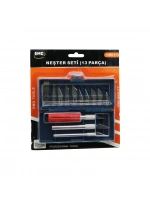 Emg Tools Hrd-173 ( 13pcs ) Neşter Seti (13 Farklı Açı & Şekilli Uç ) ( 3 Farklı Kalınlık & Ağızlıklı Metal Sap )*100
