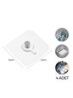 Enfa Enf-358 ( 4 Pcs ) ( 10mm Vidalı ) ( Şeffaf Pvc Yapışkanlı ) Askı*20x50