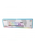 Everest Lumınax Km-198 ( Beyaz Gökkuşağı Işıklı ) ( Usb Kablolu ) Oyuncu Klavye & Mouse Set*20