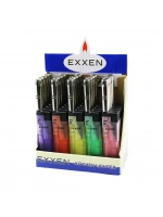 Exxen Turbo El-101 ( Izgaralı & Rüzgar ) Mutfak Çakmak ( Şeffaf Renkli Gövde & Alev Ayarı )*25x24