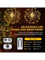 Fişli Asılı Havai Fişek Işıkları 120 Led Ampul Bakır Tel Şerit Işık