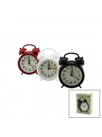 Galaxy Ms-300 Masa Çalar Saat ( Pilli ) ( Renkli Plastik ) ( Klasik Kulaklı Model ) ( Çap: 8.5cm ) ( Sessiz Akar Saniye )*60
