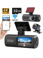 Hd Araç Kamerası Çift Yönlü Dash Cam 4k Uhd Ön Ve 1080p Fhd Arka Kameralı Wifi