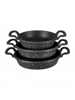 İbico ( 3pcs ) ( Döküm ) ( Sahan=çift Kulp ) Tava Set ( 18-20-22cm ) ( Poşetli )*15