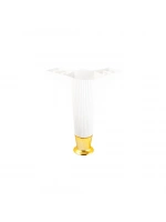 İbico-937 ( 12cm & Beyaz & Gold Uçlu ) Plastik Mobilya & Koltuk Ayak*10x5