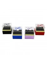 İbico İ12-082 ( Şeffaf Kare ) Hediye Kutusu ( Renkli Karton Taban & Mika-kristal Kapak ) ( 11cm )*4x24