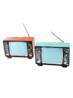 İbico İ12-198-b ( Televizon ) Vintage Dekoratif Biblo & Kumaraba Renkli ( 17x11x10.5cm ) ( Reçine )*48
