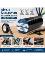 İbico İ13-028 ( Siyah ) İzolasyon Elektrik Bantı ( 0.15mm X 18mm ) ( 6yds )*10x50