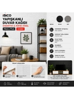 İbico İ13-084 ( 2pcs ) ( 70x77cm ) ( Kabartma & Köpük Panel ) ( Tuğla Desen ) ( Siyah & Gri ) Yapışkanlı Duvar Kağıt*60=k