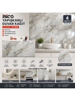 İbico İ13-085 ( 4pcs ) ( 30x60cm ) ( Düz & Köpük Panel ) ( Mix Mermer Desen ) Yapışkanlı Duvar Kağıt*60=k