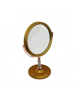 İbico İ15-020 -930 (lux) (taşlı Sap) (yuvarlak) (7= Çap:17.5cm) Makyaj Aynası (çift Taraflı) (bronz & Gümüş Pls.çerçeve) (sabit Ayak)*48