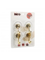 İbico İ17-016 ( 4pcs ) ( Gold ) (krom Görünüm) Plastik Askı ( Yapışkanlı Montaj=şeffaf Mika Kristal Plaka ) (6kg)*30x4