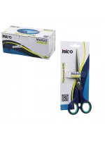 İbico İ20-015 ( 6 ½ & 17.5cm ) ( Orta ) Ev & Ofis Makas ( Paslanmaz Çelik ) ( Yeşil & Lacivert Kauçuk Kaplı Ergonomik Sap )*12x30