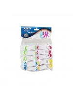 İbico İ21-035 ( 10pcs ) ( Beyaz & Renkli Uç ) Silikon & Plastik Mandal*12x12
