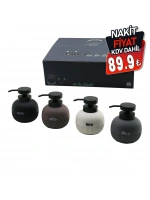 İbico İ21-051 ( Oval & Dik Çizgili ) ( Renkli Plastik ) Sıvı Sabunluk ( 500ml )*12x4
